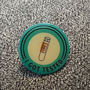I Got Tested COVID Amazon Green Badge Pin - Health Awareness Accessory